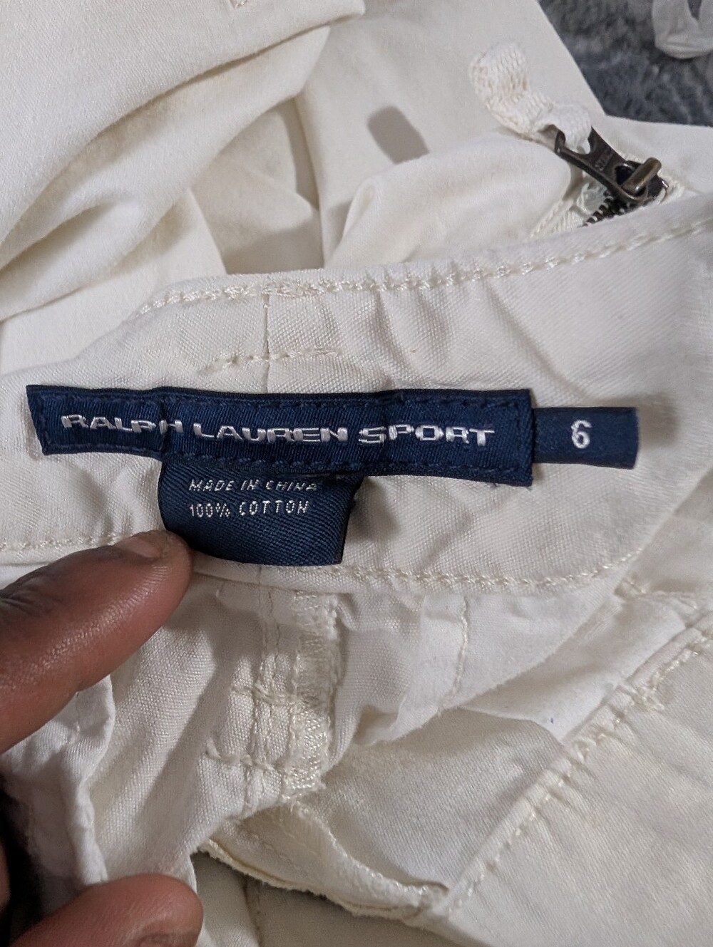 Vtg Ralph Lauren Sport Cargo Pants Womens White Paratrooper Military Grunge Sz 6 - Picture 8 of 8
